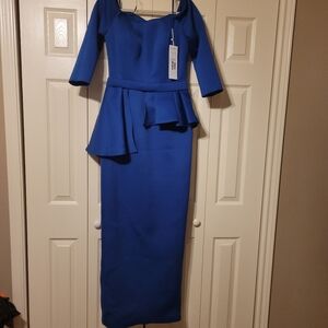 ROYAL BLUE/SIZE 12 NEVER WORN EVENING GOWN. BY JOVANI